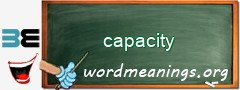 WordMeaning blackboard for capacity